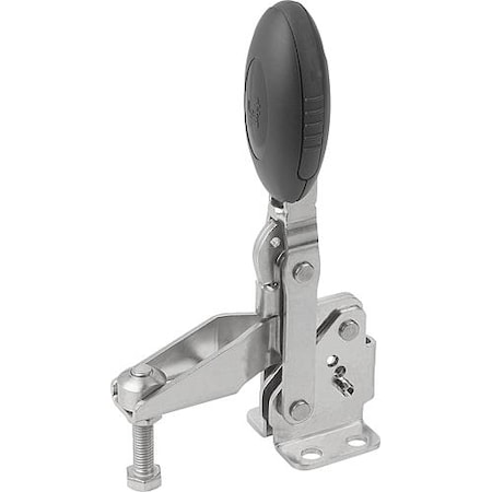 KIPP Vertical Toggle Clamps with flat foot and adj. spindle, stainless K0662.105000